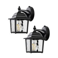 Dewenwils 2 Pack Dusk To Dawn Outdoor Wall Light Fixture, Wall Lantern Porch Light With Glass Shade, Waterproof Outdoor Wall Sconce Lamp For Garage, Backyard (Classic)