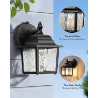 Dewenwils 2 Pack Dusk To Dawn Outdoor Wall Light Fixture, Wall Lantern Porch Light With Glass Shade, Waterproof Outdoor Wall Sconce Lamp For Garage, Backyard (Classic)