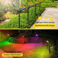 Roshwey Solar Outdoor Lights, Bright Pathway Lights Outdoor Waterproof, 7 Color Changing Christmas Solar Landscape Path Outside Lights For Yard Garden Walkway Driveway Halloween Lighting, 4 Pack