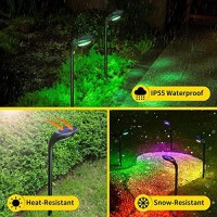 Roshwey Solar Outdoor Lights, Bright Pathway Lights Outdoor Waterproof, 7 Color Changing Christmas Solar Landscape Path Outside Lights For Yard Garden Walkway Driveway Halloween Lighting, 4 Pack