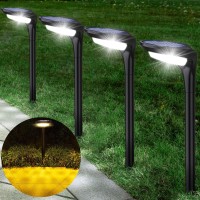 Jsot Solar Path Lights Outdoor, 150 Lumen Bright Solar Pathway Lights, Solar Lights For Outside Waterproof Solar Landscape Lighting Garden Yard Backyard Driveway Walkway, Cool Light & Warm Light