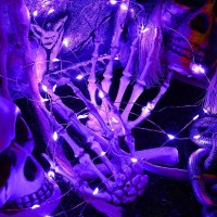 Joomer Purple Halloween Lights 2 Pack Fairy Lights 164Ft 50 Led 2 Modes Halloween String Lights Battery Operated Twinkle Light