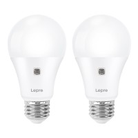 Lepro Dusk To Dawn Light Bulbs Outdoor Lighting, Auto On/Off, Light Sensor Led Bulbs, 60 Watt Equivalent, Non-Dimmable, A19 E26 Medium Screw Base, 9W 806 Lumens, Soft White, Pack Of 2