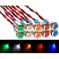 Package Included 2Red Car LED Indicator Light 2Orange Car LED Indicator Light 2Blue Car LED Indicator Light 2Green Car LED Indicator Light 2White Car LED Indicator Light Specifications Shell MaterialStainless steelbrass clad nickel Light ColorRedOrangeBlu