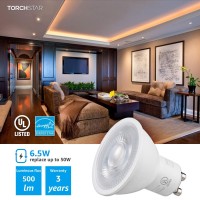 Torchstar 12Pack Gu10 Led Bulbs Dimmable 500Lm 50W Halogen Equivalent 5000K Daylight 40 Beam Angle Mr16 Spot Light Bulb For