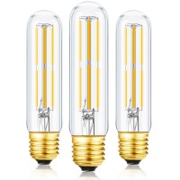 T10 Led Bulb,Dimmable 6W Led Tubular Bulbs, Soft White 3000K, 60 Watt Incandescent Bulb Equivalent, 3000K Soft White, Clear Glass, E26 Base Lamp Bulb, For Cabinet Display Cabinet Etc,3 Pack.