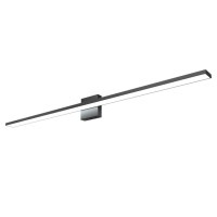 Ralbay 48Inch Dimmable Modern Led Black Vanity Light 46W Frosted Aluminum For Bathroom Vanity Lighting Fixtures Cool White 6000K