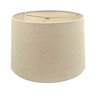 Mestar Oatmeal Fabric Hardback Drum Lampshade (Spider) (12X14X10)