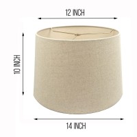 Mestar Oatmeal Fabric Hardback Drum Lampshade (Spider) (12X14X10)