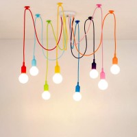 Kjlars Ceiling Spider Lamp Light Modern Chandelier Adjustable Diy Pendant Lighting Color Hanging For Children'S Room Bedroom Dining Living Room Girls Boy'S Room 8 Arms(Each With 59