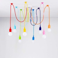 Kjlars Ceiling Spider Lamp Light Modern Chandelier Adjustable Diy Pendant Lighting Color Hanging For Children'S Room Bedroom Dining Living Room Girls Boy'S Room 8 Arms(Each With 59