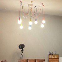 Kjlars Ceiling Spider Lamp Light Modern Chandelier Adjustable Diy Pendant Lighting Color Hanging For Children'S Room Bedroom Dining Living Room Girls Boy'S Room 8 Arms(Each With 59