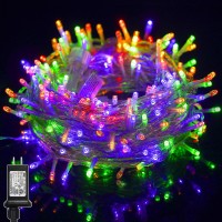 Ljlnion 300 Led String Lights Outdoor Indoor, Extra Long 98.5F Christmas Lights, 8 Lighting Modes, Plug In Waterproof Fairy Lights For Wedding Party Bedroom Decorations (Multicolor)