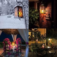 Eigreen Hanging Solar Lantern Lights Pvc Outdoor Waterproof Led Flickering Flameless Candle Decorative Solar Lantern , For Patio Courtyard Garden (1Pack)Ͽ