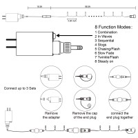 300 Led Halloween Lights 985Ft Halloween String Lights With 8 Lighting Modes Waterproof Connectable Mini Lights Plug In Fo