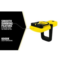 The HHL1030R Yellow Jacket 300 Lumen LED Rechargeable Handheld Light features a 30300 lumen flood light With a smooth dimming function simply hold the power button down to switch between high and low output modes The HHL1030R Rechargeable Handheld Light i