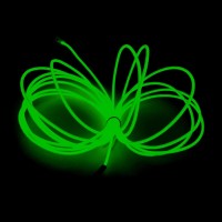 Maxlax El Wire Green 164Ft5M Portable Battery Pack Neon Lights Strip 360 Cuttable Glowing Rope Lights For Parties Halloween