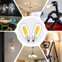 Crlight 8W Led Tubular Bulb 3000K Soft White, 80W Equivalent 800 Lm, E26 Antique Edison T14 / T45 Tubular Clear Glass Dimmable Led Light Bulbs, Pack Of 4