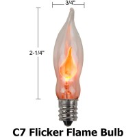 Romasaty Flicker Flame Light Bulb, Flame Shaped Bulb Dances With A Flickering Orange Glow, E12 Flame Candelabra Light Bulbs, 12 Pack