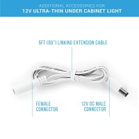 Parmida Led Technologies Led Ultra-Thin Under Cabinet Light - Additional Accessory: 5Ft Linking Cable - (1 Pack)