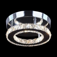 Modern Mini Led Chandelier Semi Flush Mount Crystal Lighting Ceiling Crystal Lamp For Bedrooms Dinning Rooms Hallway (Changeable Color)