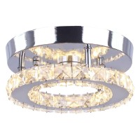 Modern Mini Led Chandelier Semi Flush Mount Crystal Lighting Ceiling Crystal Lamp For Bedrooms Dinning Rooms Hallway (Changeable Color)