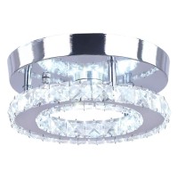 Modern Mini Led Chandelier Semi Flush Mount Crystal Lighting Ceiling Crystal Lamp For Bedrooms Dinning Rooms Hallway (Changeable Color)