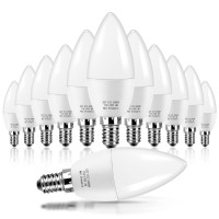 Led Light Bulbs E12 Candelabra Base, 60 Watt Equivalent Ceiling Fan Light Bulbs Chandelier Bulbs Daylight White 5000K, Non-Dimmable, 12-Pack