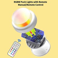 Led Puck Lights, Battery Operated Under Cabinet Light, Rgb Color Changing Night Lights, Dimmable Push Light For Bathroom Kitchen Bedroom, 6 Pack