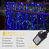 Joomer Blue Christmas Lights Outdoor 82Ft 200 Led String Lights 8 Modes Timer Indoor Outdoor Fairy Twinkle Lights For Xmas Tree Christmas Decorations