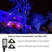 Joomer Blue Christmas Lights Outdoor 82Ft 200 Led String Lights 8 Modes Timer Indoor Outdoor Fairy Twinkle Lights For Xmas Tree Christmas Decorations