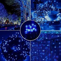 Joomer Blue Christmas Lights Outdoor 82Ft 200 Led String Lights 8 Modes Timer Indoor Outdoor Fairy Twinkle Lights For Xmas Tree Christmas Decorations