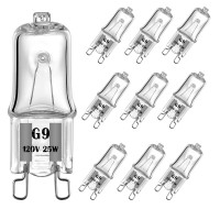 Ahevo G9 Jcd 25 Watt 120 Volt T4 Jd Type Halogen House Hold Light Bulb Crystal Clear Lense Hanging Pendant Accent Type Spot Down Lamp Chandelier Sconce Fixture Lighting 10 Pack