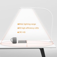 Youkoyi Desk Lamp With Clamp, Swing Arm Lamp, Flexible Gooseneck Architect Table Lamp- Stepless Dimming, 3 Color Modes, Touch Control, 9W, 1050Lux Eye-Care Desk Lamp For Home/Office/Study/Work (White)