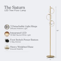 Brightech Saturn Floor Lamp Great Living Room Decor Tall Tree Lamp For Offices Contemporary Lamp For Living Rooms Standing L