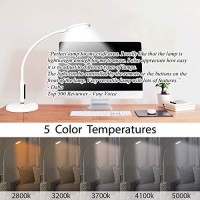 Syrinx 3 In 1 Led Floor Lamp, Desk Lamp, Clamp-On Lamp With Remote Control, 5 Brightness Levels & 5 Colors Temperatures, Dimmable, Adjustable Gooseneck Pole Lamp For Living Room Office Bedroom - White