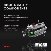 Nebo Mycro Usb Rechargeable Led Keychain Light Tactical Keyring Flashlight Features 6 Light Modes High Lumenssilver