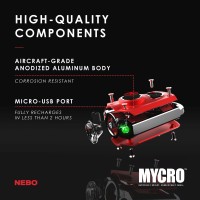 Nebo Mycro Usb Rechargeable Led Keychain Light Tactical Keyring Flashlight Features 6 Light Modes High Lumens Red