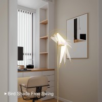 More Change Morechange 62Inch Modern Led Bird Floor Lamp For Living Room Modern Gold Standing Lamp With Bird Shade Floor Light