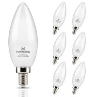 Hansang E12 Candelabra Led Bulbs 4000K Daylight Ceiling Fan Light Bulb 6W, 60W Equivalent, Type B Light Bulb For Chandelier, C37 600Lm,No-Dimmable 6 Pack