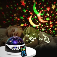 Rtosy Stars Night Light Projector With Timer Music Remote Control Projection Lamp For Kids Rotating Kids Night Lights For Be