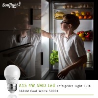 Refrigerator Light Bulb Led - Smd A15 4W 40Watt Equivalent - Waterproof E26 Base - 5000K Daylight White - 360 Lumen - Energy Saving - 4W Led Appliance Bulb - Replacement Bulbs - 2 Pack