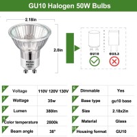 Gu10+C 120V 35W Halogen Light Bulbs, Warm White Gu10 Dimmable, High Cri100 Gu10 Bulb For Track