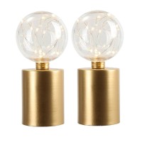 Jhy Design Set Of 2 Gold Table Lamp Battery Powered 8''Tall Cordless Lamp Light Battery Operated Great For Living Room Bedroom Weddings Parties Patio Events Indoors Outdoors