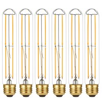 Litehistory Dimmable E26 Light Bulb 6W Equal 60 Watt Led Light Bulb Ac120V Warm White 2700K Edison 60 Watt 600Lm T10 Bulb For Rustic Pendant,Industrial Pipe,Wall Sconces,Vanity 6Pack