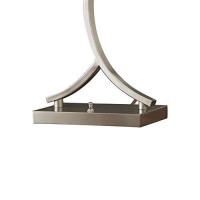 Benjara Metal Table Lamp With 2 Water Dance Lights And Rectangular Base, Silver