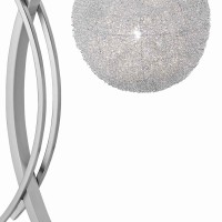 Bring home this gorgeous and classy modern style Table Lamp which can easily enhance the ambiance of your room Showcasing aluminum wrapped sparkling orb floating with the help of a crescent shaped column stand the Lamp will instantly brighten up any room