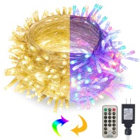 Twinkle Star 66Ft 200 Led Color Changing?Fairy String Lights, Plug In 11 Modes Warm White To Rgb Color Changing Led Remote Control Timer For Indoor Outdoor Christmas Wedding Party Bedroom Decorations?