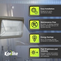 Konlite Led Wall Pack Light 8700Lm, 60W, 5000K,0-10V Dimmable Ip65 Photocell Sensor Built In For Dusk To Dawn Operation 120-277V - Etl - 320W Equal