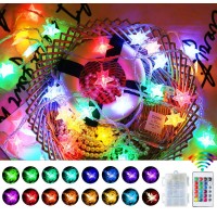 Rgb Star Fairy String Lights 16 Vibrant Color Change String Lights,26.3Feet 50Led Rgb Decorative Fairy Lights, 4 Modes And Speed Control With Remote,Battery Operated Xmas Lights With 4.5V Safe Voltage